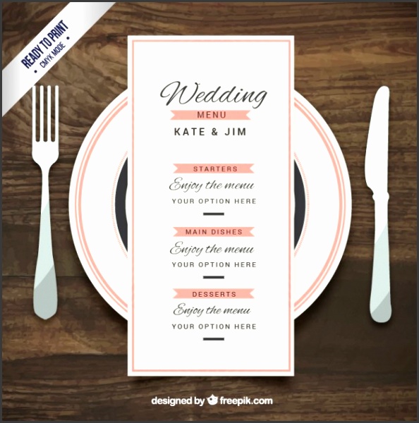 Wedding menu template in elegant style Free Vector