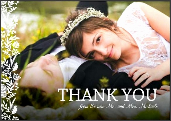 simple wedding thank you cards garden wedding photo thank you card template simple wedding cards design