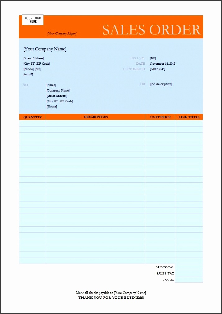Printable Purchase Order Template 33