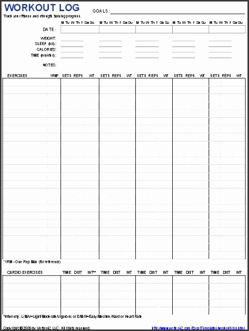 gym workout template