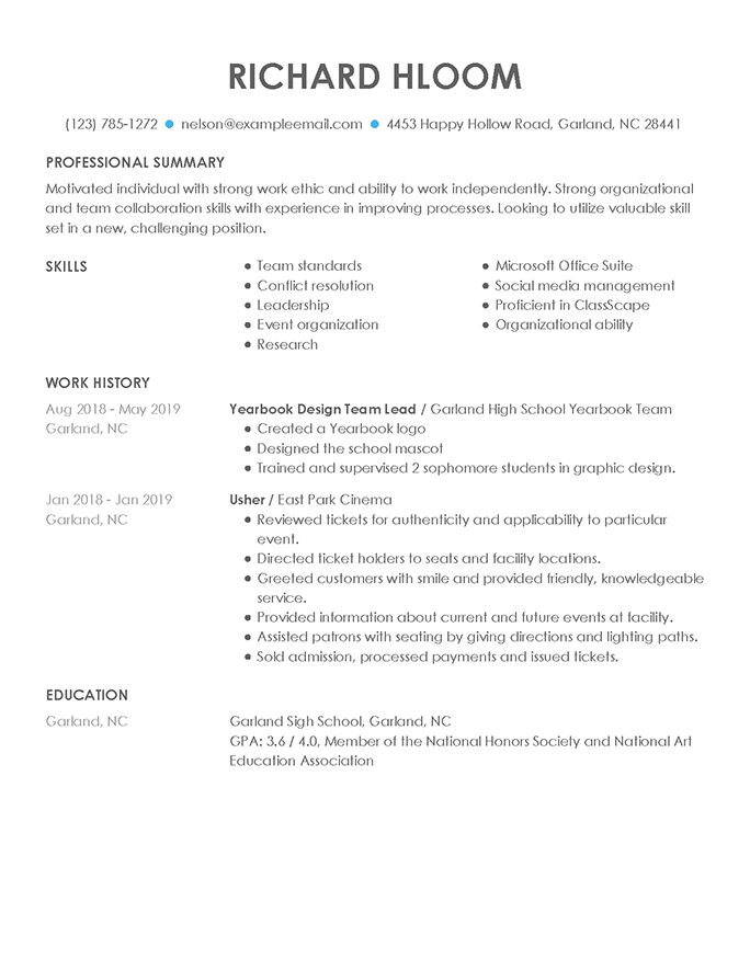 Student Resume Templates That Gets Results Hloom