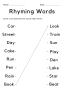 Rhyming Words Matching For Kindergarten – Rhyme time: fun matching rhyming words for kindergarten worksheets pdf