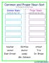 Common And Proper Nouns Sorting Game Printable – Common and proper noun sort board games