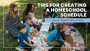 Homeschool Daily Schedule For Multiple Ages – Family's homeschool daily schedule in red and blue
